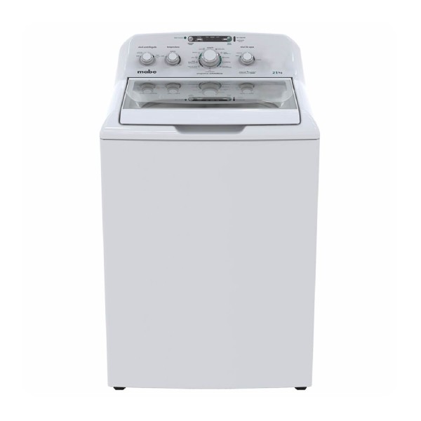 LAVADORA MABE 21KG CANASTA ACERO INOX 4 PERILLAS C/BLANCO CON AGITADOR 127V LMA71214VBAB0