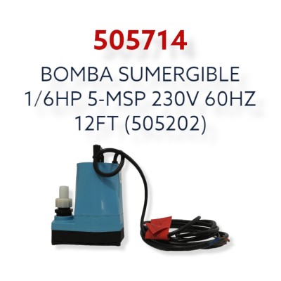 BOMBA SUMERGIBLE 1/6HP 5-MSP 230V 60HZ 12FT (505202) 505714 BOMBA SUMERGIBLE 1/6HP 5-MSP 230V 60HZ 12FT (505202) 505714